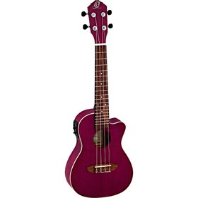 Resim Ortega RURUBY-CE Elektro Concert Ukulele (Raspberry, Satin) 