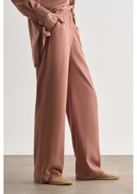 Resim Mizalle Karamel Rengi Kemerli Rahat Kesim Modal Pantolon Karamel 