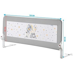 Resim Wellgro 150 65 Cm Gri Desenli Yatak Bariyeri, Yatak Korkuluğu 