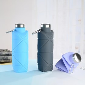 Resim 700ml Katlanabilir Silikon Su Şişesi - Taşınabilir, Dayanıklı & Katlanabilir Dış Mekan Sporları İçin - Paskalya, Kadınlar Günü, Sevgililer Günü, Anneler Günü, Bağımsızlık Günü İçin Mükemmel Hediye 
