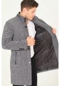 Resim Plt8386 Dewberry Erkek Palto-Diagonal Siyah- Gri Gri - Siyah 