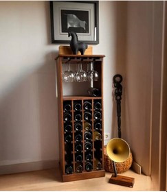 Resim Janisa Masif Ağaç Şaraplık, Içki Dolabı 