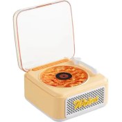 Resim Nostalji Mini Plak Görünümlü Radyolu Bluetooth Hoparlör 3D Ses Dalgası Retro Müzik Plak Sarı 