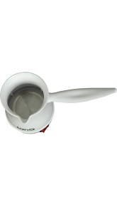 Resim Elektrikli Plastik Cezve, Pratik ve Şık Türk Kahvesi Makinesi, Beyaz Renk 