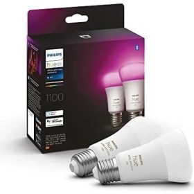 Resim Hue Beyaz ve Renkli Ambiyans, E27 Akıllı LED Ampul, 75W Eşdeğeri, 75W, 1100 Lümen, Bluetooth Uyumlu, 2'li Paket, Alexa, Asistan ve Homekit ile Çalışır, Renkli Beyaz 
