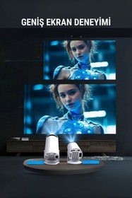 Resim WUNİT Taşınabilir Android Projeksiyon Cihazı PRO HD Görüntü WİFİ BLUETOOTH Desteği 