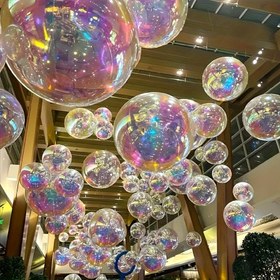 Resim 10 adet 25.4 cm Şeffaf 4D Balonlar - Renkli, Dayanıklı Alüminyum Folyo Yuvarlak Dekor Düğünler, Doğum Günleri, Mezuniyetler, Noel, Cadılar Bayramı ve Bahar Bahçe Partileri, Etkinlik Dekorasyonları | Canlı Parti Dekoru | Dayanıklı Alüminyum Folyo, Parti Dekoru için Balonlar 