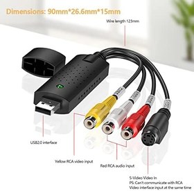 Resim Vinmooog Video Grabber Video Kayıt Kartı Capture Card VHS dijitalleştirme, USB video kaydedici VHS Audio Video Grabber dönüştürücü, analogdan dijitale, VHS/VCR/TV'den DVD'ye dönüştürücü, Windows Mac 