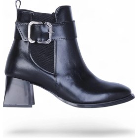 Resim Scarletta S15 Cilt Siyah 7cm Kadın Topuklu Bot Siyah 