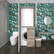 Resim Kenzlife çamaşır-kurutma makinesi dolabı kapaklı jelena crd 180*70*60 banyo çift katlı arkalıksız 
