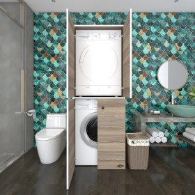 Resim Kenzlife çamaşır-kurutma makinesi dolabı kapaklı jelena crd 180*70*60 banyo çift katlı arkalıksız 