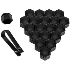 Resim Yuntech01 20 Adet 22mm Plastik Araba Jant Somun Kapakları + 1 Adet Çıkarma Aleti - Korozyondan Koruma Ve Dekorasyon 