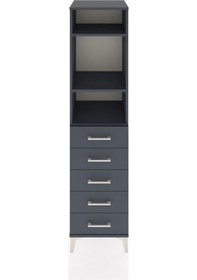 Resim Hyperion Dolap 3 Raflı 5 Çekmeceli 44x44x182 Antrasit-antrasit Antrasit 