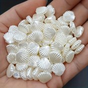 Resim 100 adet Plaj İlhamı Akrilik Boncuk, Beyaz, Dokulu Tasarım, Kabuk Şekli, DIY Takı Yapımı, Kolye, Bileklik, El Sanatları Projeleri için 