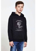 Resim Lemmy Kilmister Baskılı Unisex Çocuk Kapüşonlu Siyah Sweatshirt (534705117) Siyah 