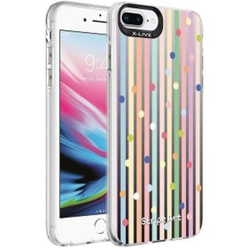 Resim İphone 7 Plus Uyumlu Kılıf Desenli Silver Sert Kapak 