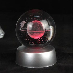 Resim Keyfim Shop Satürn Işıklı Cam Küre 8cm*6cm Lotus Kamelya Çiçeği Kolye Hediyeli 