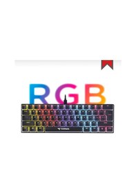 Resim T60 Beyaz Mavi Switch Rgb Klavye Kablolu Gaming Oyuncu Klavyesi 