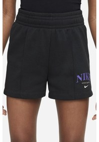 Resim Nike Sportswear Girls Shorts Black Pamuklu Kız Çocuk Şortu Siyah Siyah 