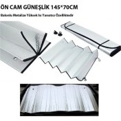 Resim Nettedarikcisi Oto Ön Cam Güneşlik Balonlu Araba Güneşliği 145 Cm 70 Cm 
