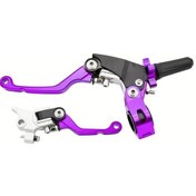 Resim Hightower Kawasaki Kx, Yamaha Yz, Honda Cr Uyumlu Mor Motosiklet Tutmaçları - Titreşim Önleyici 