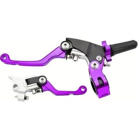 Resim Hightower Kawasaki Kx, Yamaha Yz, Honda Cr Uyumlu Mor Motosiklet Tutmaçları - Titreşim Önleyici 