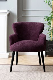 Resim LOVİSSE HOME Mürdüm Mor Siyah Ayak Teddy Berjer , Salon, Balkon, Ofis, Bekleme, Güzellik Merkezi, çay seti 