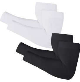 Resim Teotake Erkekler ve Kadınlar Için 2 Çift Güneş Koruma Kolluğu, Upf 50 Doğa Sporları Için (Siyah-Beyaz) (Yurt Dışından) 