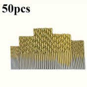 Resim 50 Parça Titanyum Kaplamalı Yüksek Hız Çelik Matkap Ucu Seti, Altıgen Saplı Düz Spiral, Yuvarlak Saplı Vidalı Matkaplar, Dayanıklı Çelik, Ahşap, Metal ve Plastik Delme için Uygun, Çeşitli Boyutlarda 