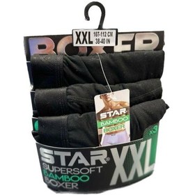 Resim Star 3 Lü Erkek Süpersoft Bambu Boxer Siyah 