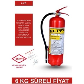 Resim 6 Kg Foam Köpüklü Ruhsata Uygun 4 Yıl Tarih Süreli Yangın Söndürücü 