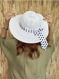 Resim Ays Deniz Plaj Hasır Şapka Krem 