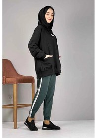 Resim Şerit Detaylı Eşofman Altı Yeşil Beyaz Çok Renkli 