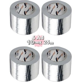 Resim Bantevi Takviyeli Alüminyum Folyo Bant 10 CM x 25 M 4 Adet 
