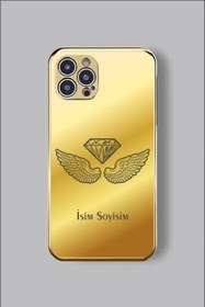 Resim Elmas Kanat Aynalı Full Gold Kılıf 