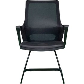 Resim Donna Deri Ofis Koltuğu Sabit Ayaklı & Bel Destekli Şık Metal Detaylar Siyah 