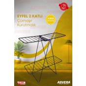 Resim Asvera Elmas Serisi - Eyfel Full-Hard Iki Katlı Çamaşır Kurutmalık - Ikiz Çamaşır Kurutma Askısı 
