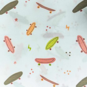 Resim Renkli Kaykay Desenli Kumaş - Polyester Süprem 