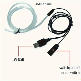 Resim Besthome1 2025 Yeni Araç İçi Led Şerit Işık Kiti 157.48 İnç Usb Aydınlatma 