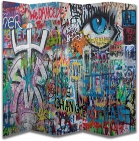 Resim Grafiti Tasarımlı Oda Bölücü Paravan 180 x 200 cm 