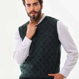 Resim Pelikan Erkek V Yaka Desenli Süveter 9614 Yeşil 