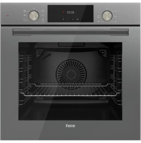 Resim Ferre Flowart Plus Serisi Gri Cam Dijital 3'lü Ankastre Set ( QMS63CPR-SS208-D079 ) 