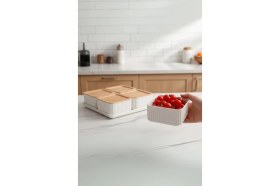 Resim Atbyhome Valverdi - 4'lü 9 Parça Plastik Kahvaltılık Kahvaltı Seti Sunum Seti 