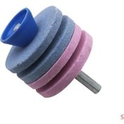 Resim Lemestar Elektrikli Matkap Tipi Çift Katlı Çim Biçme Bileme Başlığı - 4 Katlı Metal Bilem,çok Renkli 