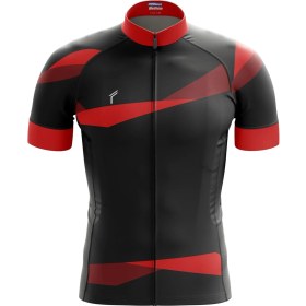 Resim Freysport Braid Bisiklet Forması - Kısa Kollu Siyah - Kırmızı 