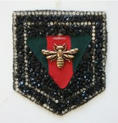 Resim Armada Ütüyle Yapışabilen Taşlı Arılı Motif Hotfix ( 6,5 cm * 7 cm) 