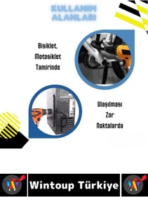 Resim Wintoup Kompakt Tamir Vidalama Montaj Elektrikli Matkap Tornavida 360 Derece Şaftlı ESNEK TORNAVİDA UCU SETİ 