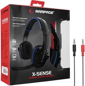 Resim Rampage SN-R9 X-SENSE Siyah/Mavi Gaming Oyuncu Mikrofonlu Kulaklık 