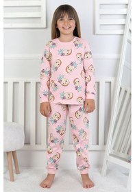 Resim Cute Ananas Desenli Kız Çocuk Pijama Takımı Pembe 