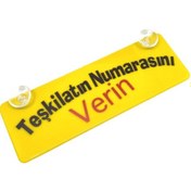 Resim Teşkilatın Numarasını Verin Yazılı Sarı Dekor Plaka Vantuzlu 